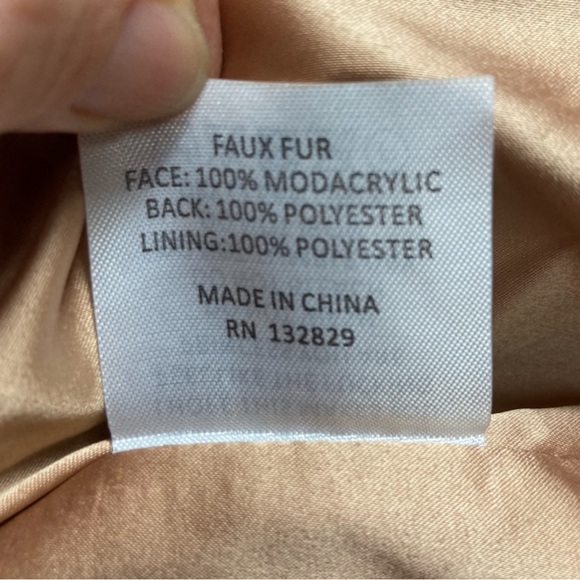 LPA Faux fur coat rose gold brown camel color plush zip up extra small Revolve - Picture 10 of 12